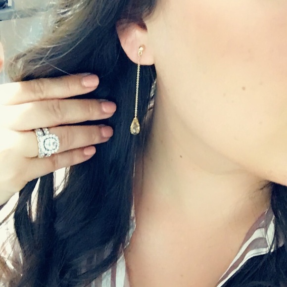 Estate Jewelry - Dramatic citrine 14k gold drop earrings